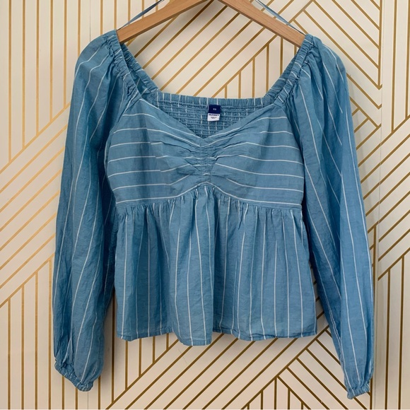 Old Navy Peasant Puff Sleeve Babydoll Smocked Milkmaid Boho sweetheart neckline - Picture 8 of 8